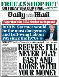 Portada de Daily Mail (Reino Unido)