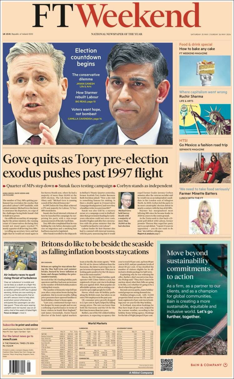 Portada de Financial Times (Reino Unido)