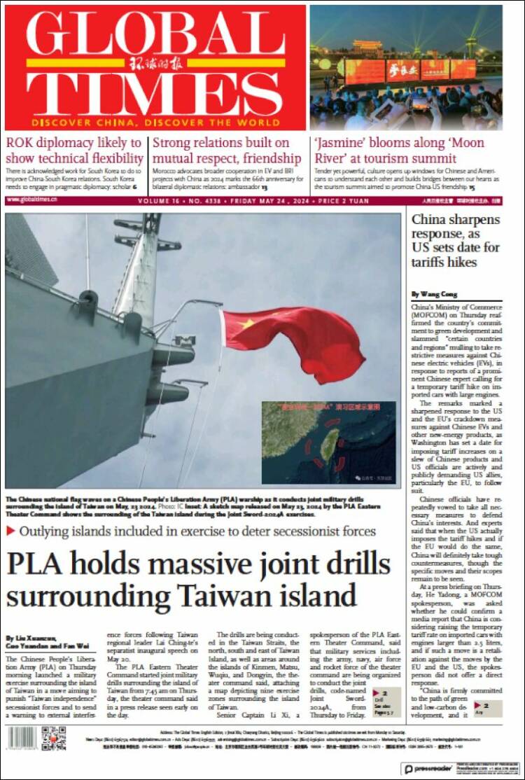 Portada de The Global Times (China)