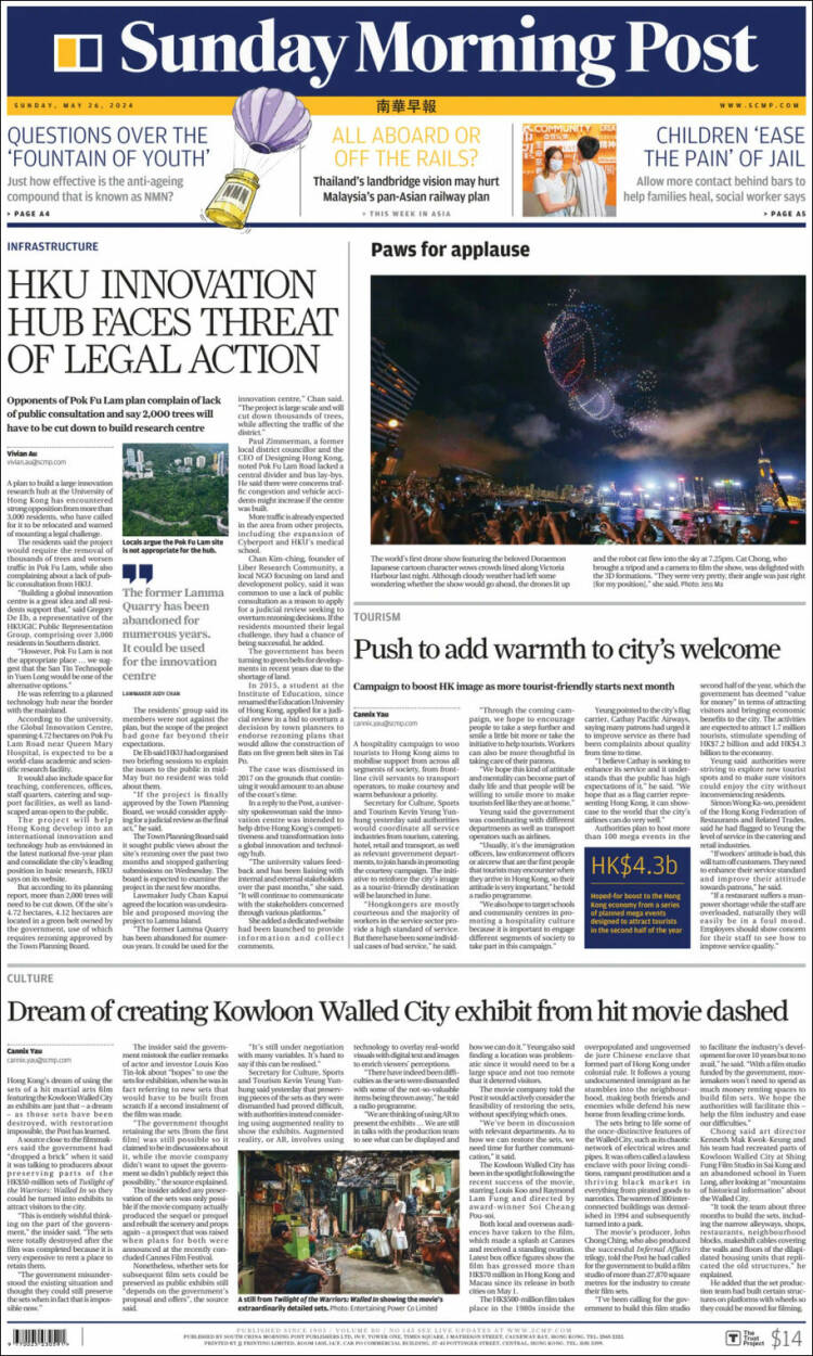 Portada de South China Morning Post (China)