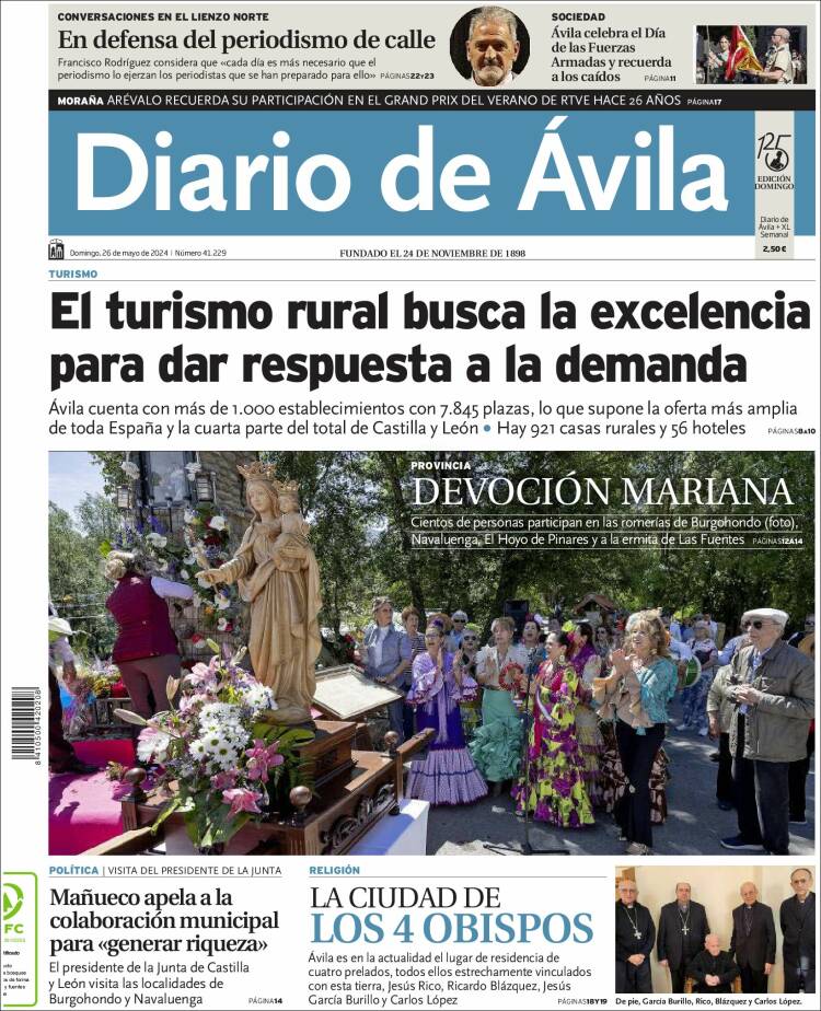 Portada de Diario de Ávila (España)