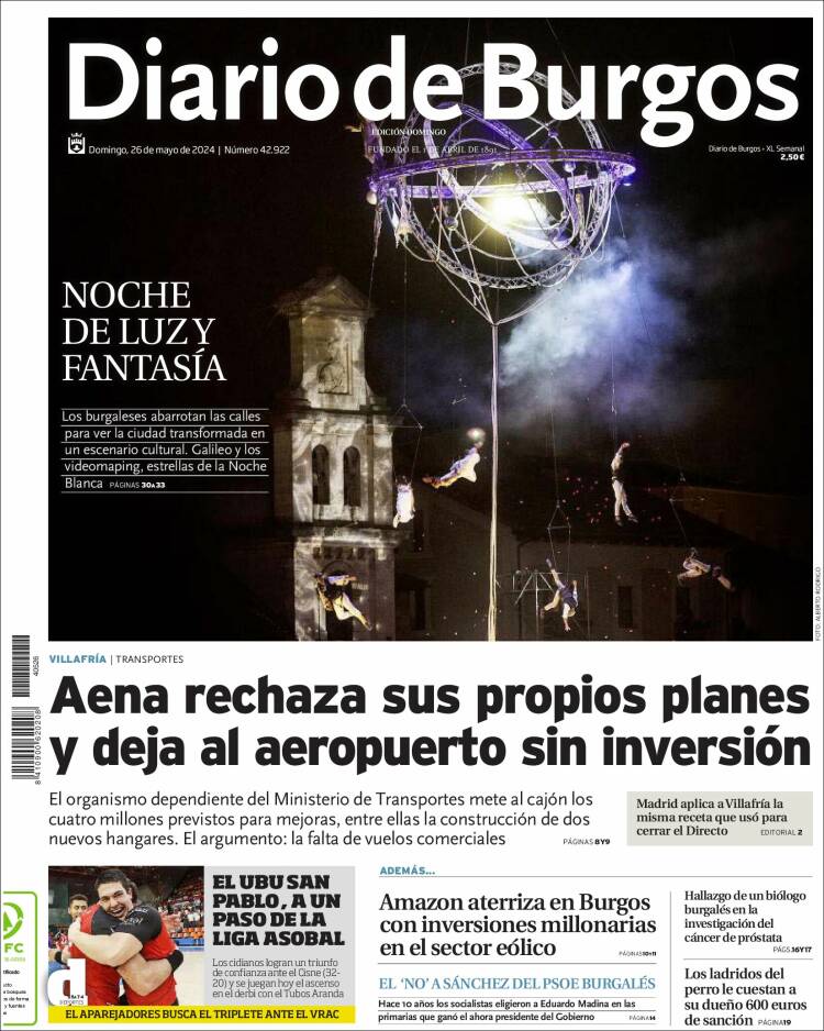 Portada de Diario de Burgos (España)