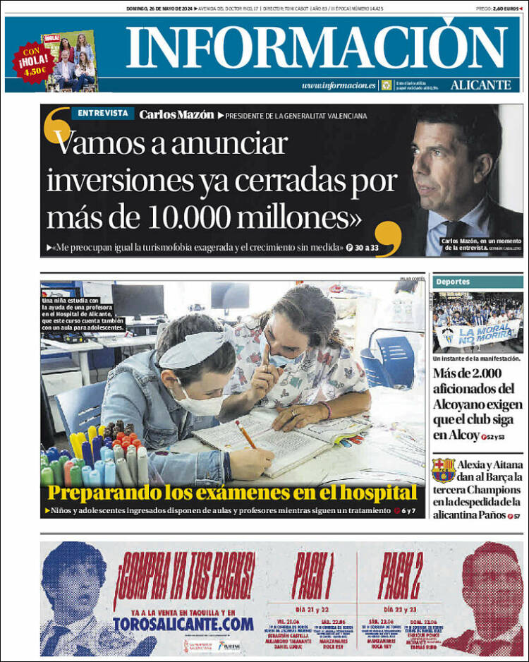 Portada de Diario Información (España)