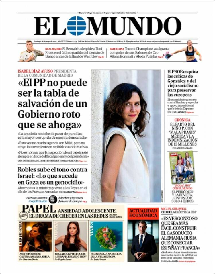 Portada de El Mundo (España)