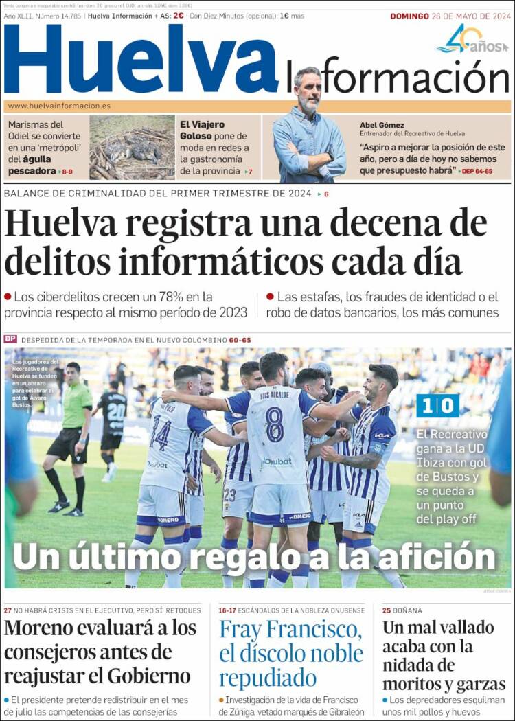 Portada de Huelva Información (España)