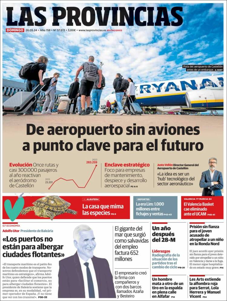 Portada de Las Provincias (España)
