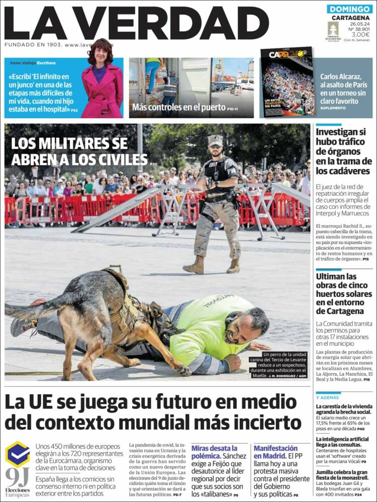 Portada de La Verdad de Cartagena (España)