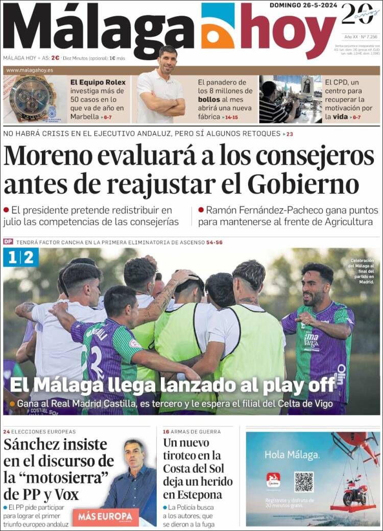 Portada de Málaga Hoy (España)