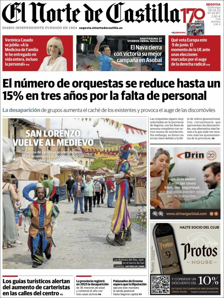 Portada de Norte de Castilla - Segovia (España)