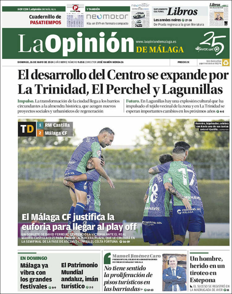 Portada de La Opinión de Málaga (España)
