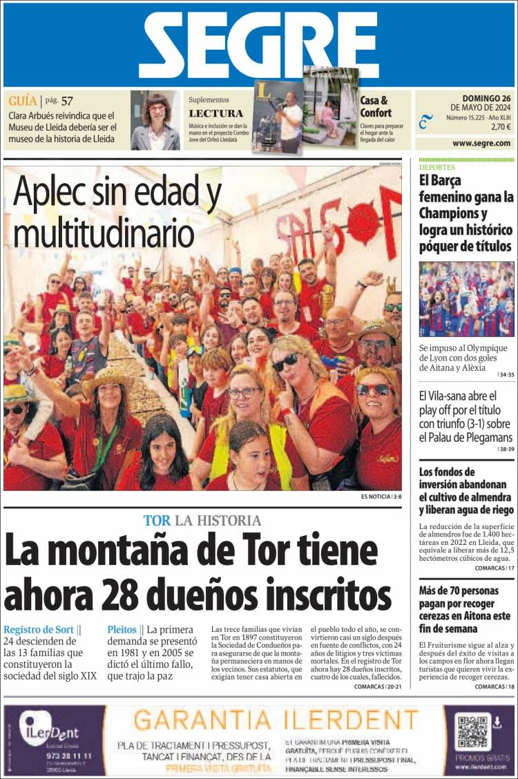 Portada de Segre  (España)