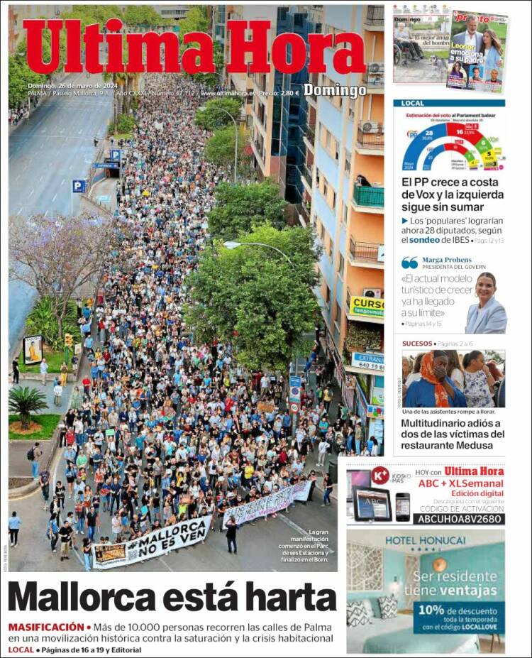 Portada de Última Hora (España)