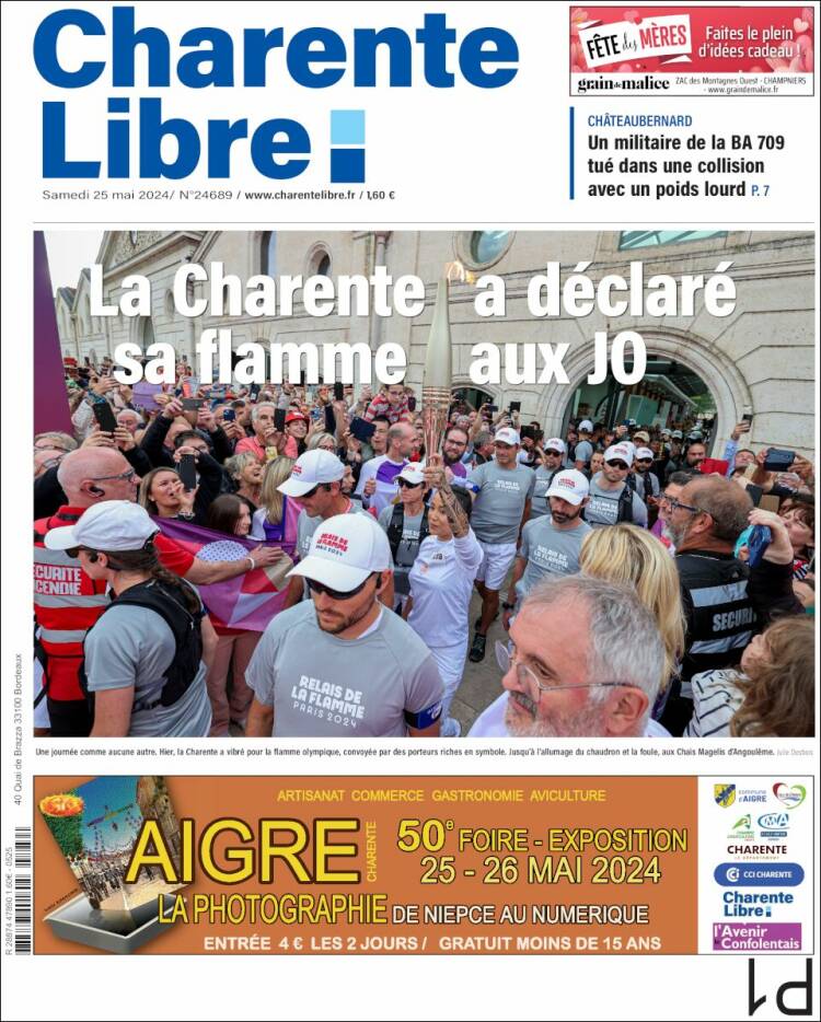 Portada de Charente Libre (Francia)