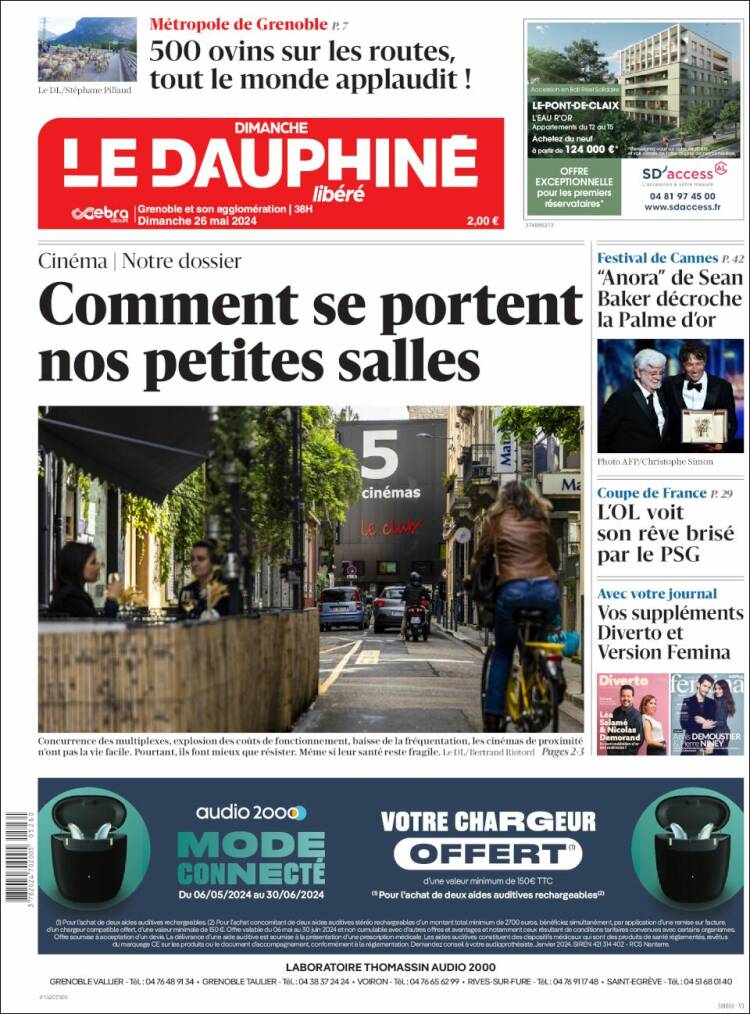 Portada de Le Dauphiné Libéré (Francia)