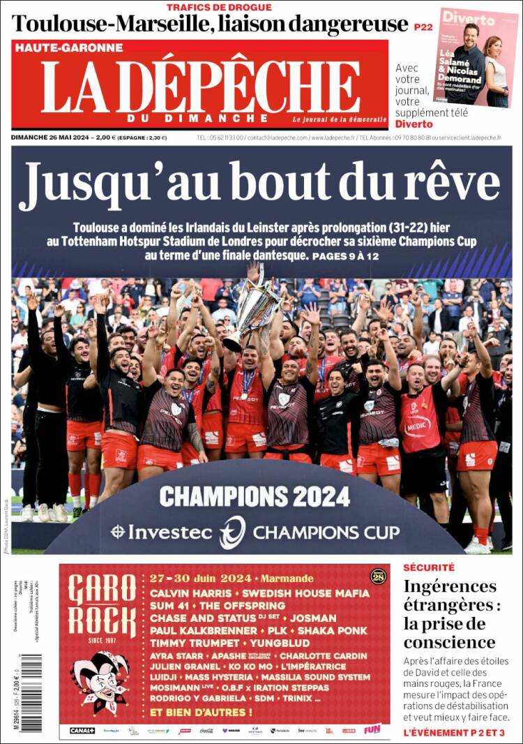Portada de La Dépêche du Midi (Francia)