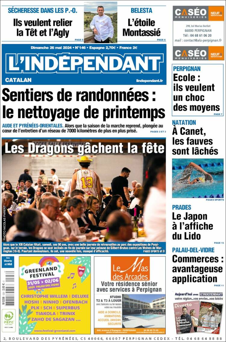 Portada de Le Indépendant (Francia)