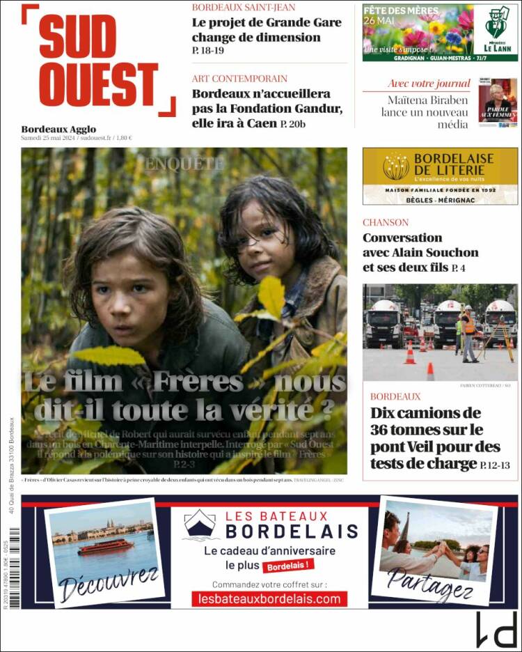 Portada de Sud Ouest (Francia)