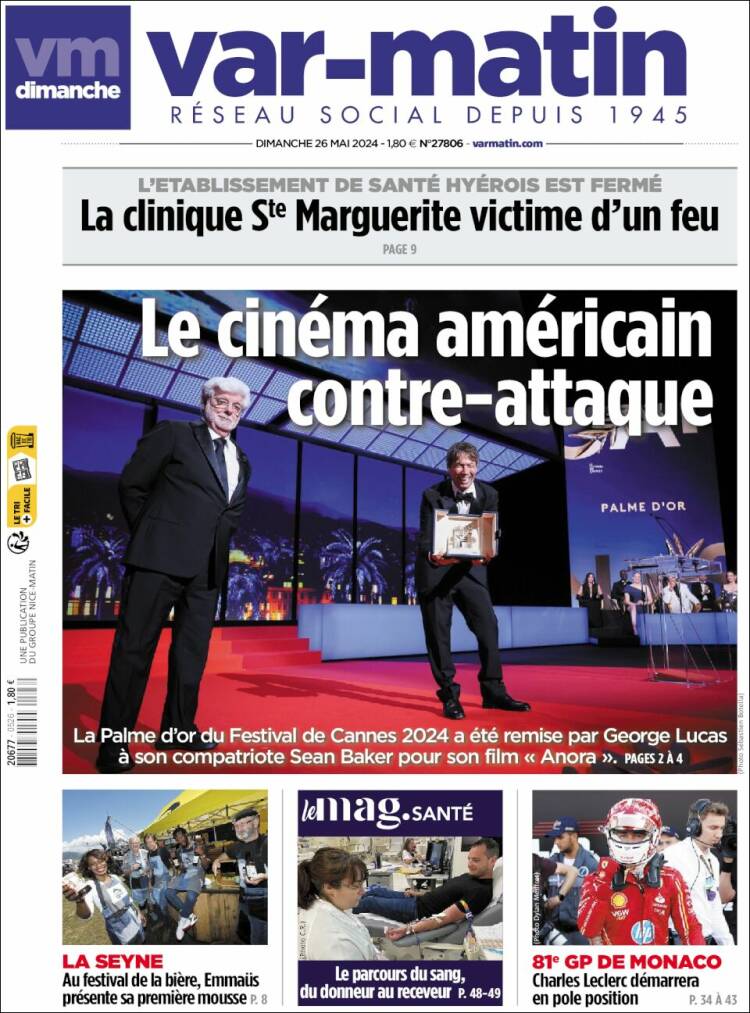 Portada de Var-Matin (Francia)