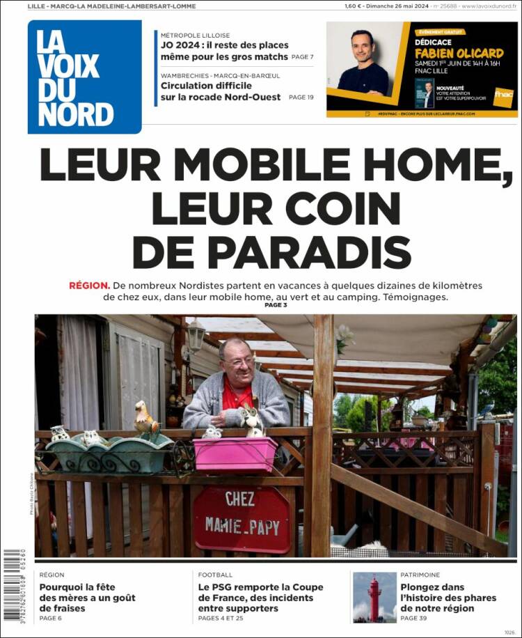 Portada de La Voix du Nord (Francia)
