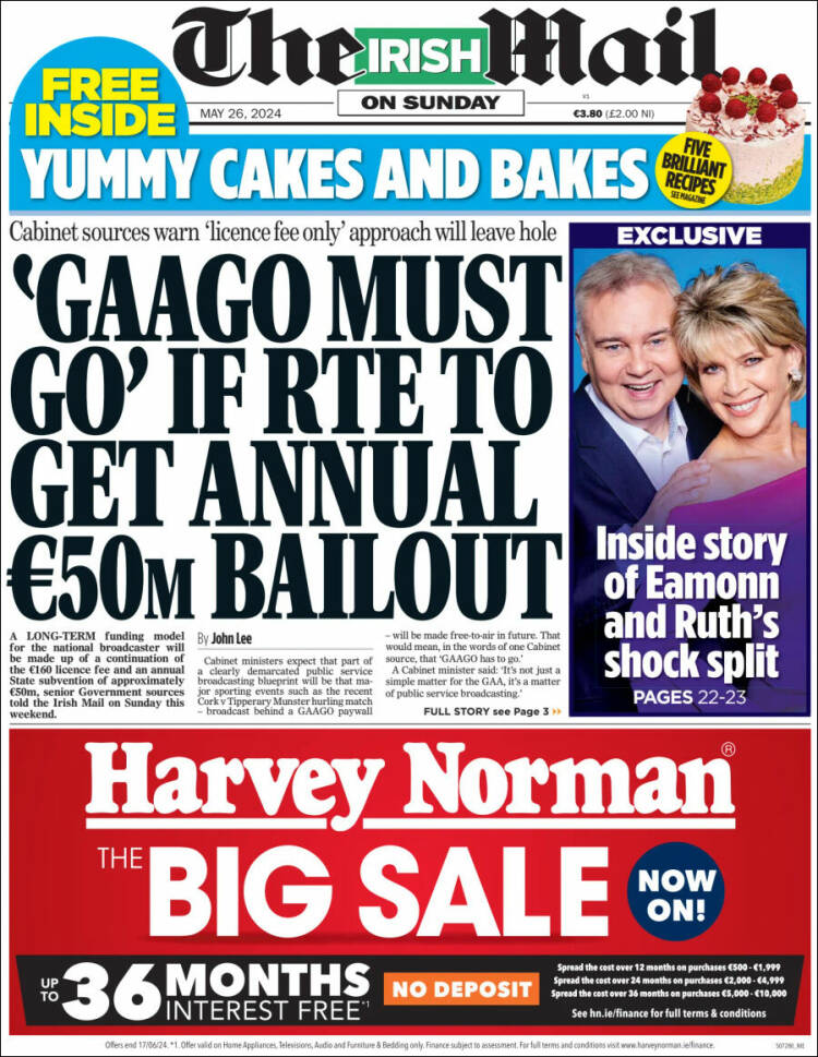 Portada de Irish Daily Mail (Irlanda)