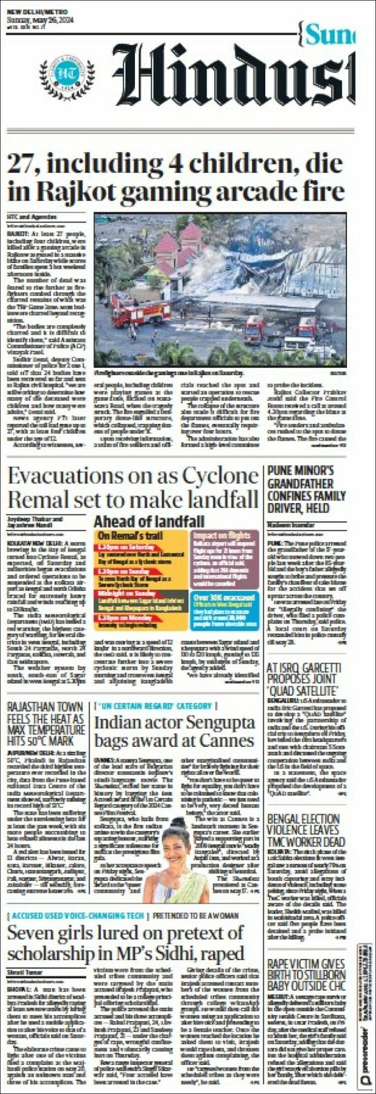 Portada de Hindustan Times (India)