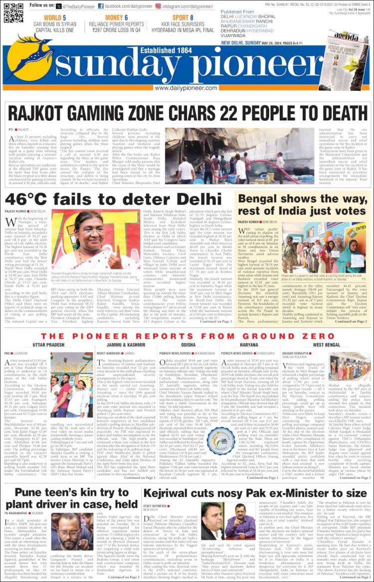 Portada de The Pioneer (India)