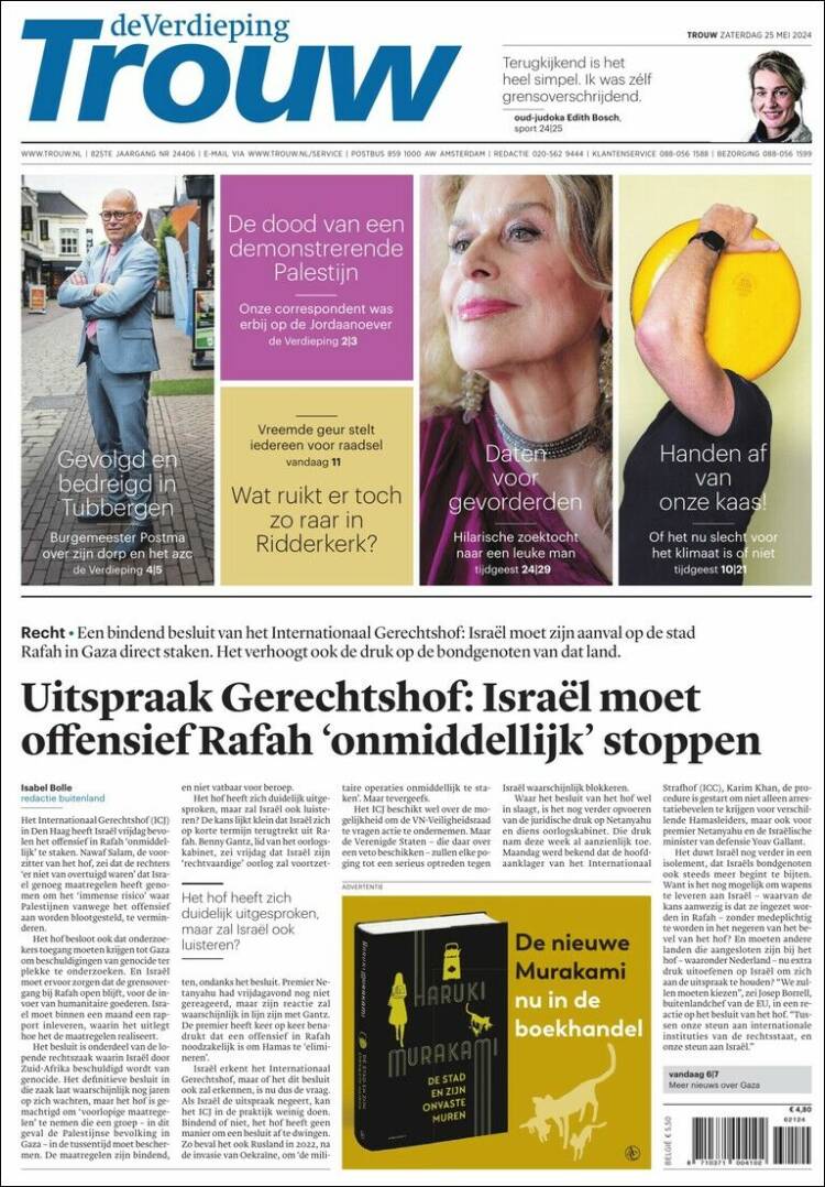 Portada de Trouw (Pa&iacute;ses Bajos)