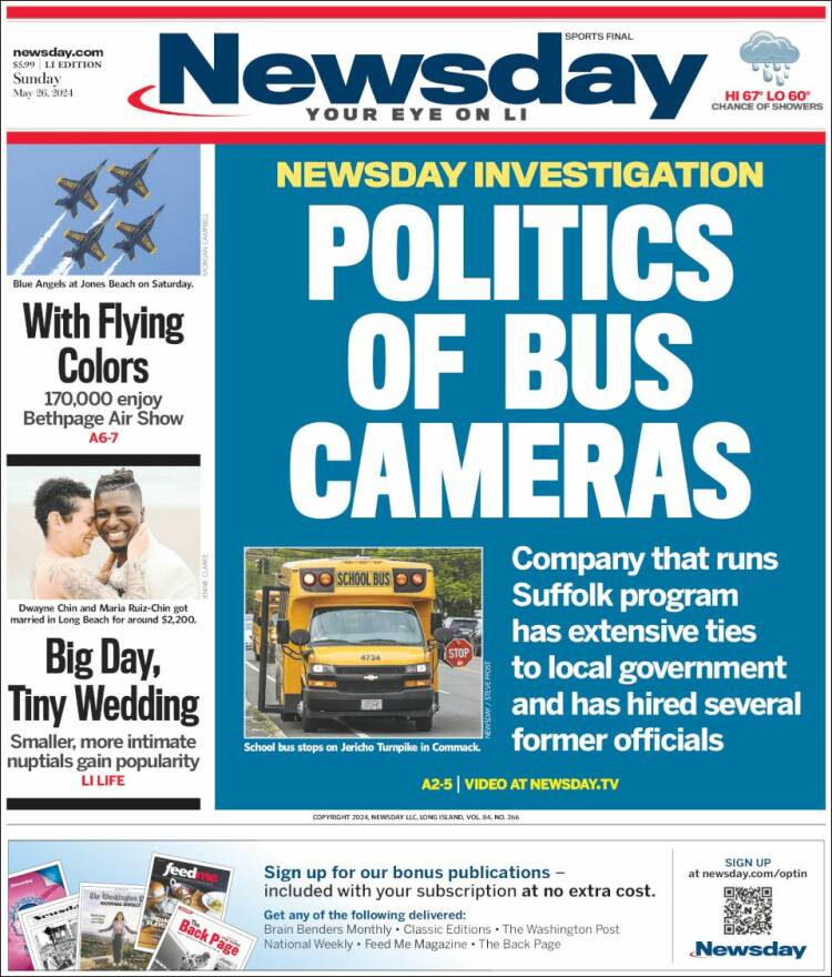 Portada de Newsday (USA)