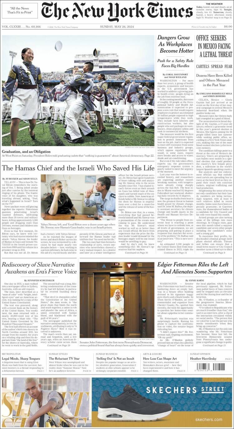 Portada de New York Times (USA)