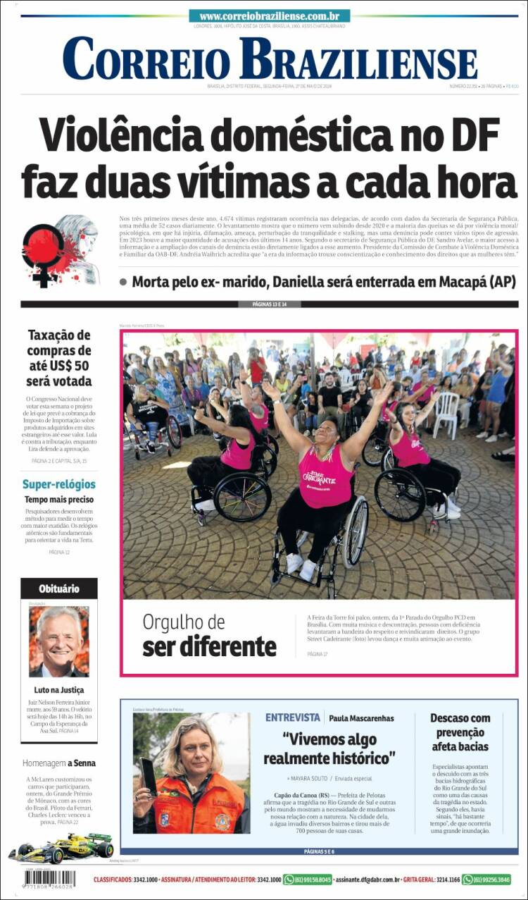 Portada de Correio Braziliense (Brasil)