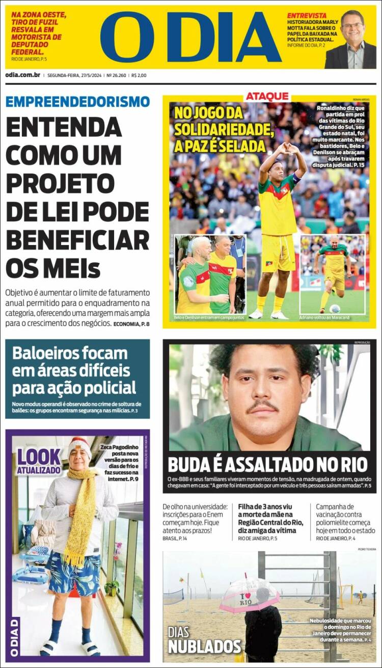 Portada de O Dia (Brasil)