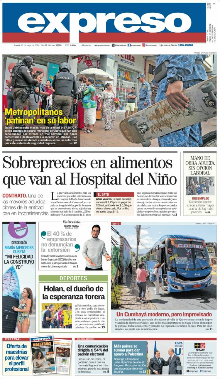 Portada de Expreso (Ecuador)