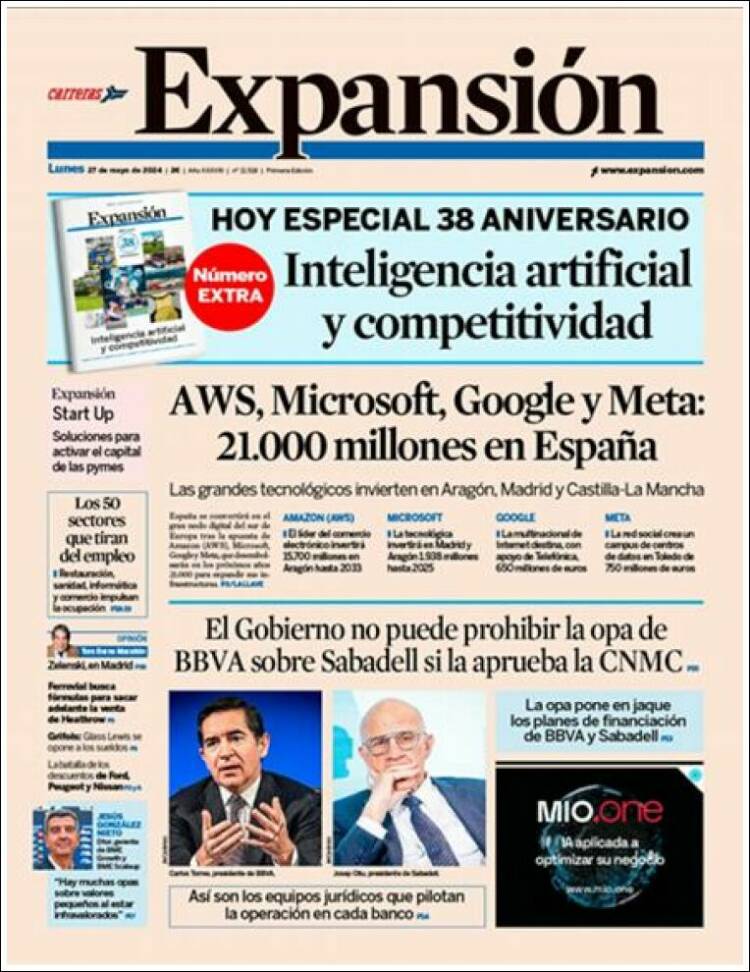 Portada de Expansión (Espa&ntilde;a)