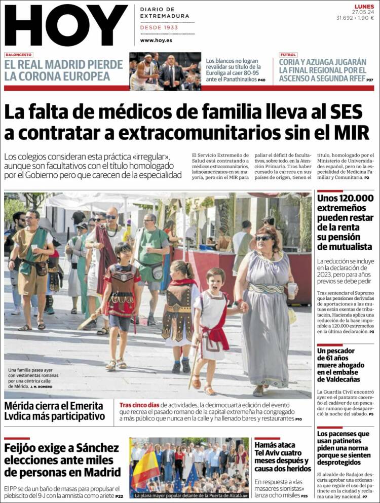 Portada de Hoy - Badajoz (España)