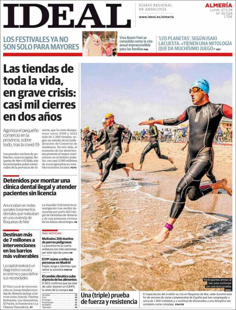 Portada de Ideal Almeria (España)