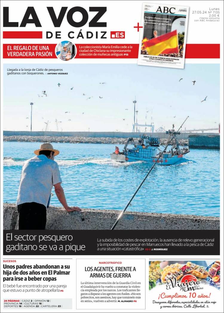 Portada de La Voz de Cádiz (España)