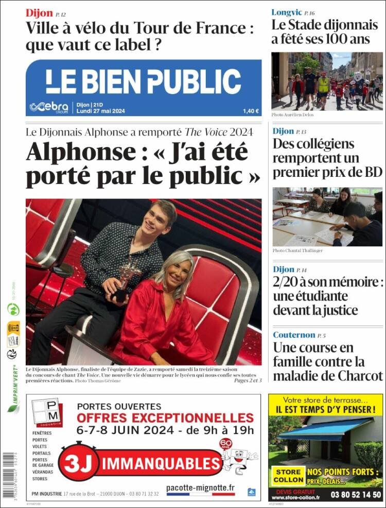 Portada de Le Bien Public (Francia)