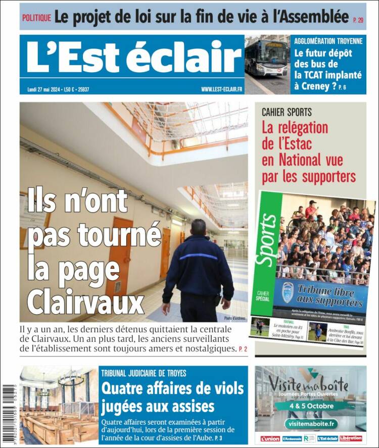 Portada de L'Est Eclair (Francia)