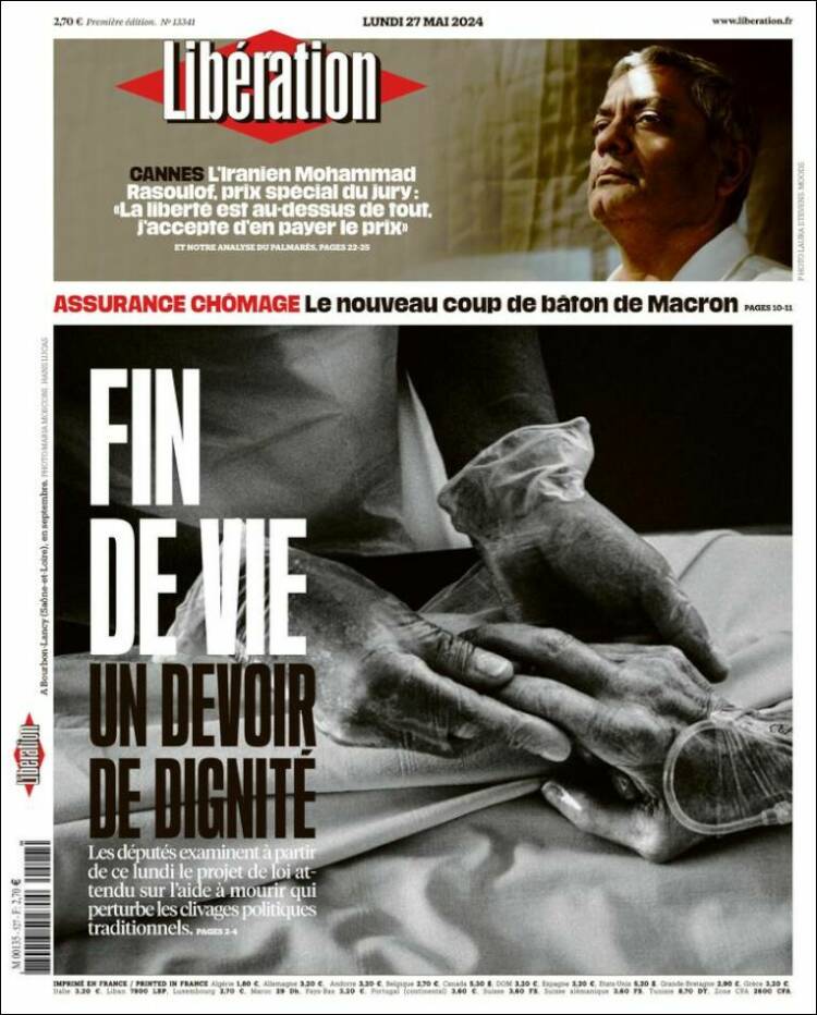 Portada de Libération (Francia)