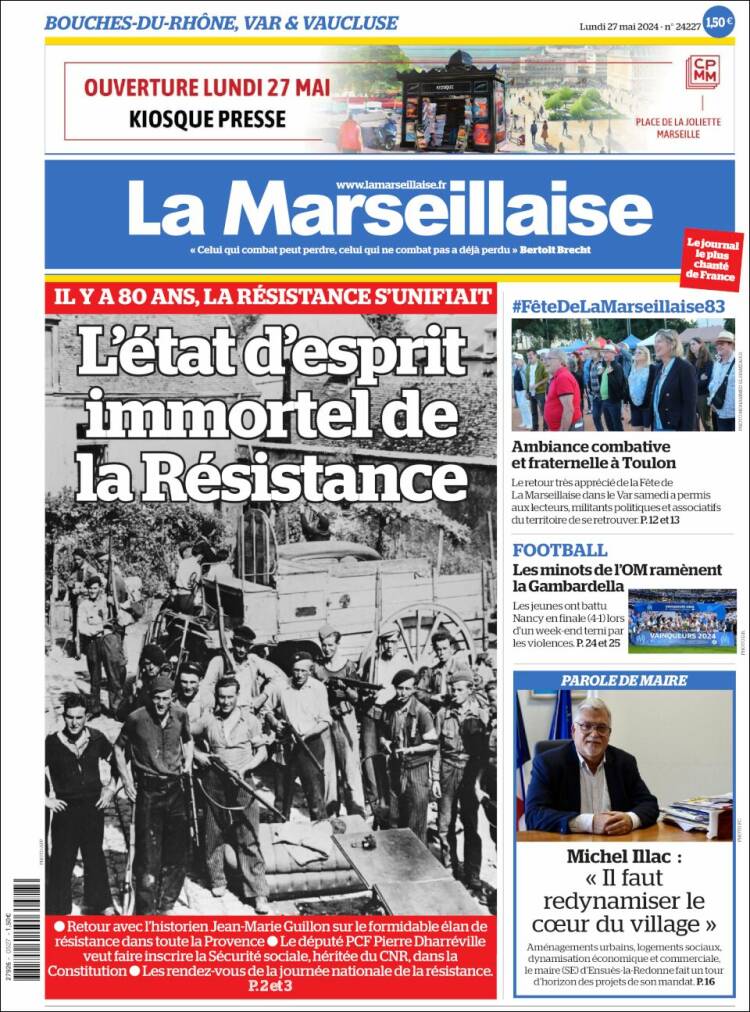 Portada de La Marseillaise (Francia)