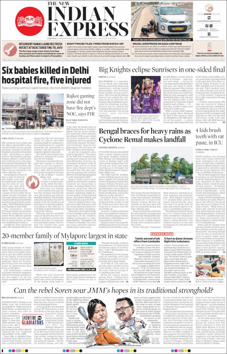 Portada de New Indian Express (India)