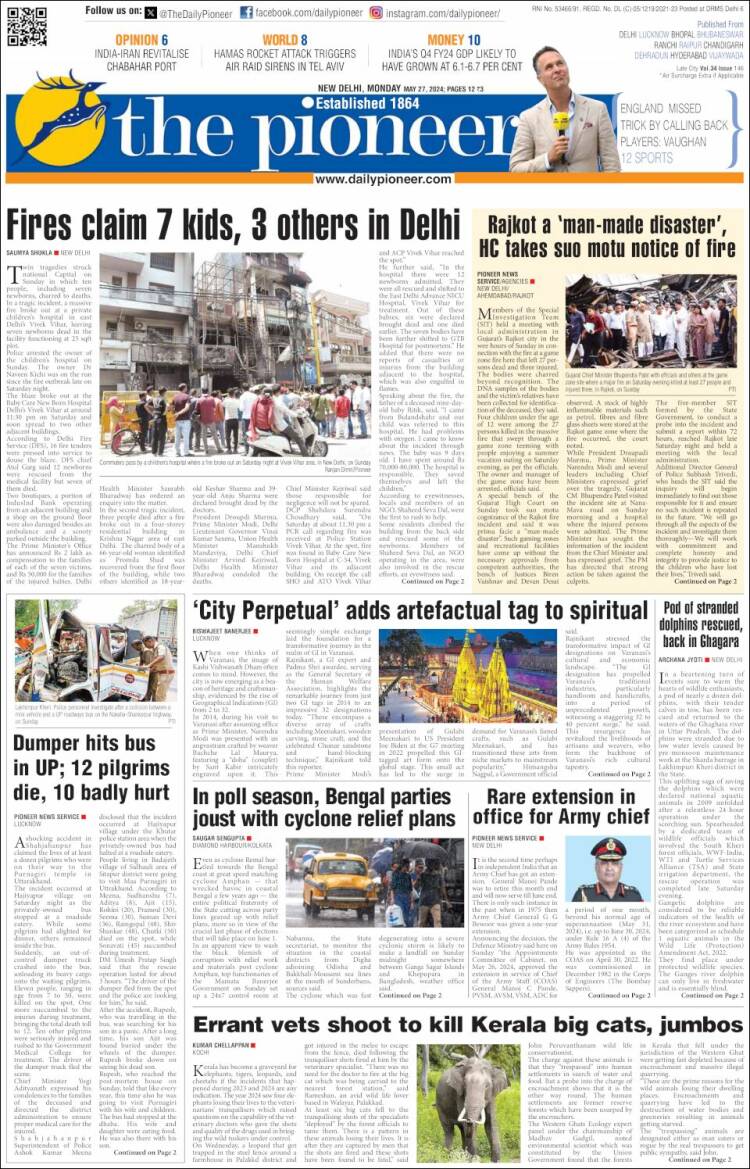 Portada de The Pioneer (India)