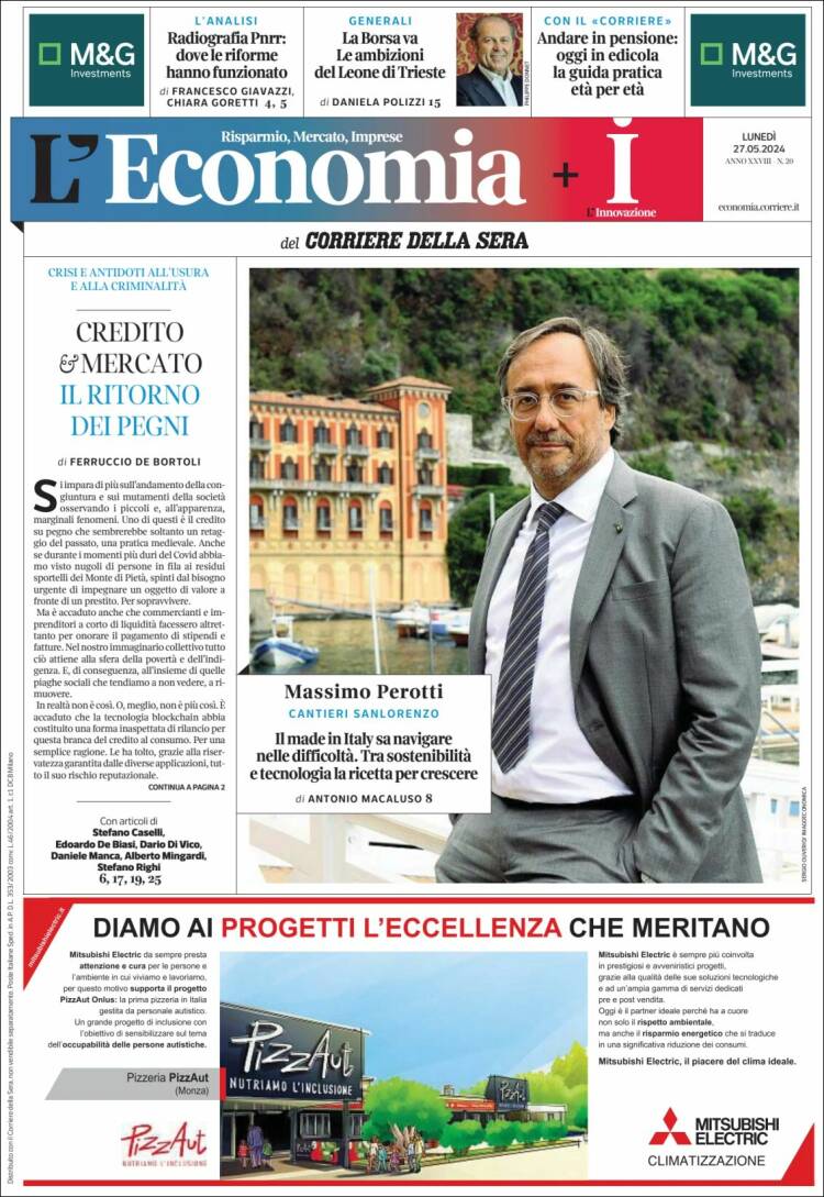 Portada de L'Economia (Italia)