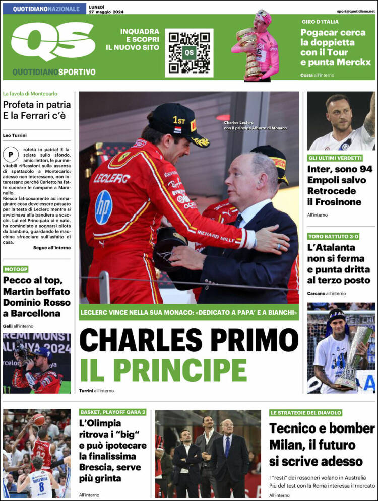 Portada de Quotidiano Sportivo (Italia)