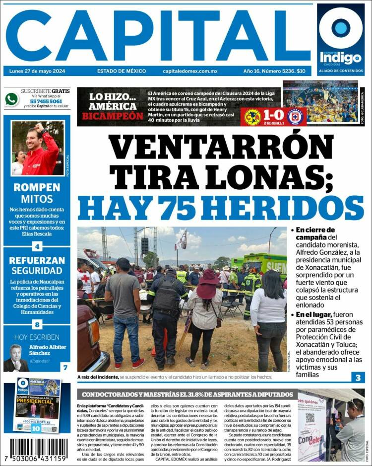 Portada de Capital México (México)
