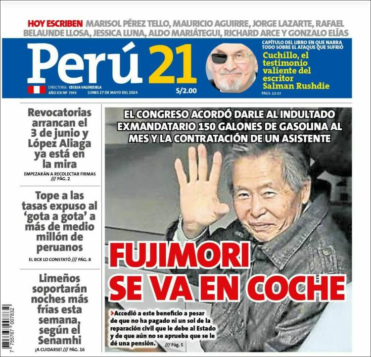 Portada de Perú 21 (Per&uacute;)