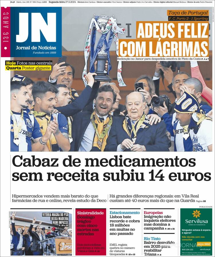 Portada de Jornal de Notícias (Portugal)