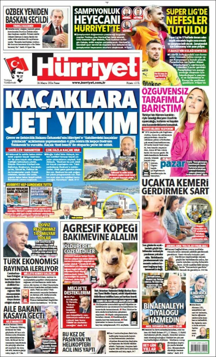 Portada de Hürriyet (Turqu&iacute;a)