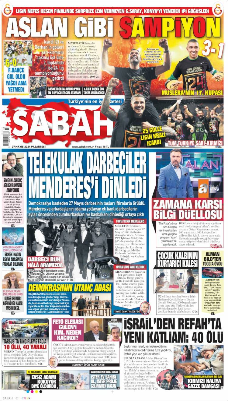 Portada de Sabah (Turqu&iacute;a)