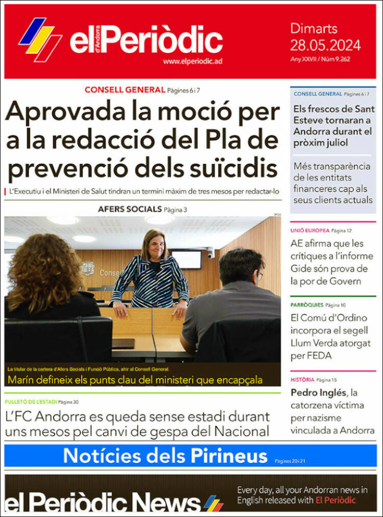 Portada de El Periòdic d'Andorra (Andorra)